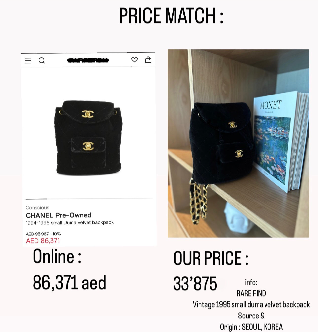 RARE FIND CHANEL 1995 Small Duma Velvet Backpack