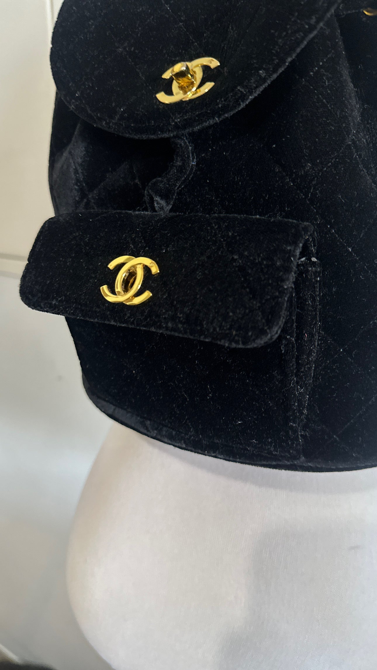 RARE FIND CHANEL 1995 Small Duma Velvet Backpack