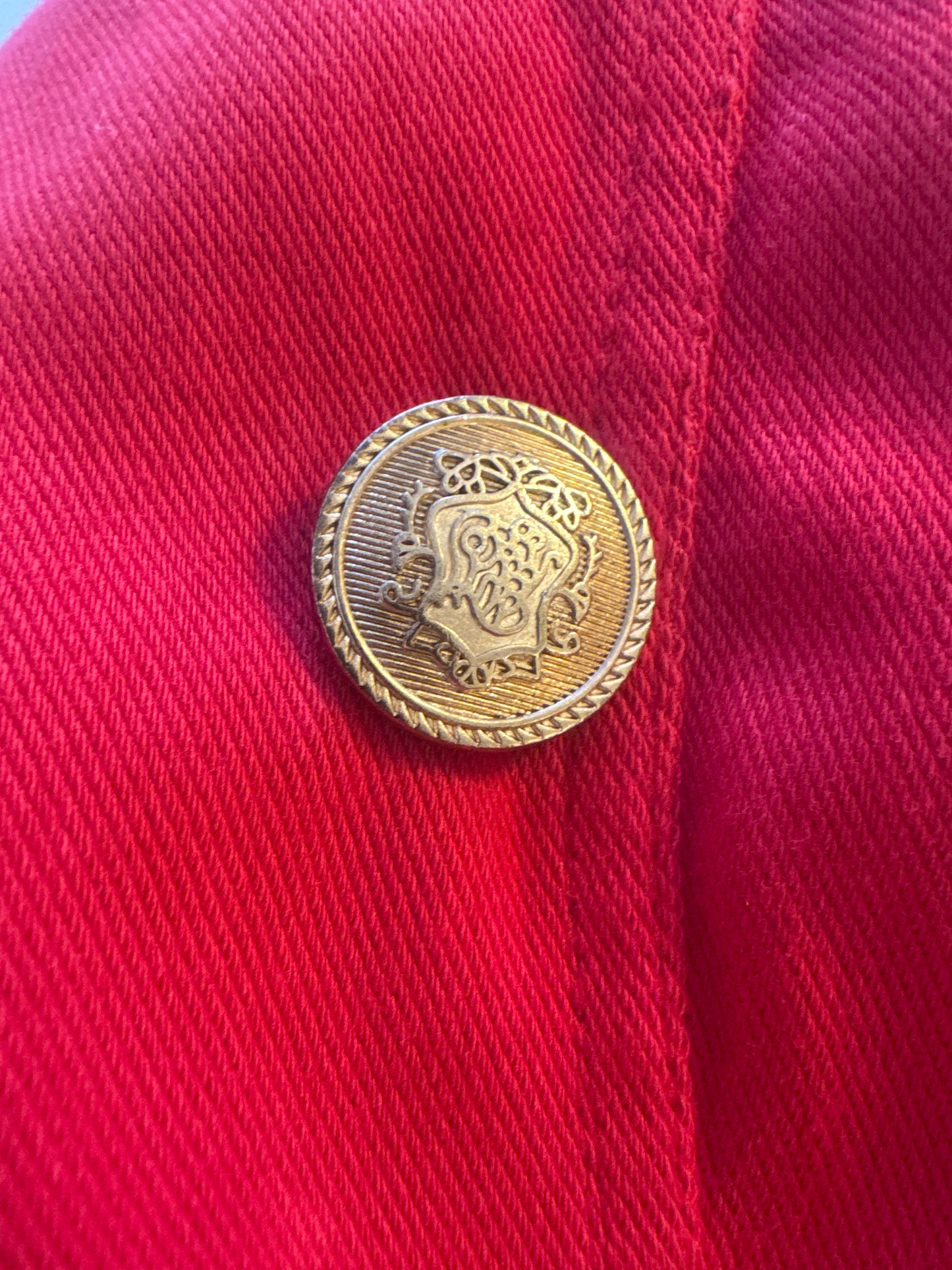 Double-Breasted Blazer with Gold Crest Buttons