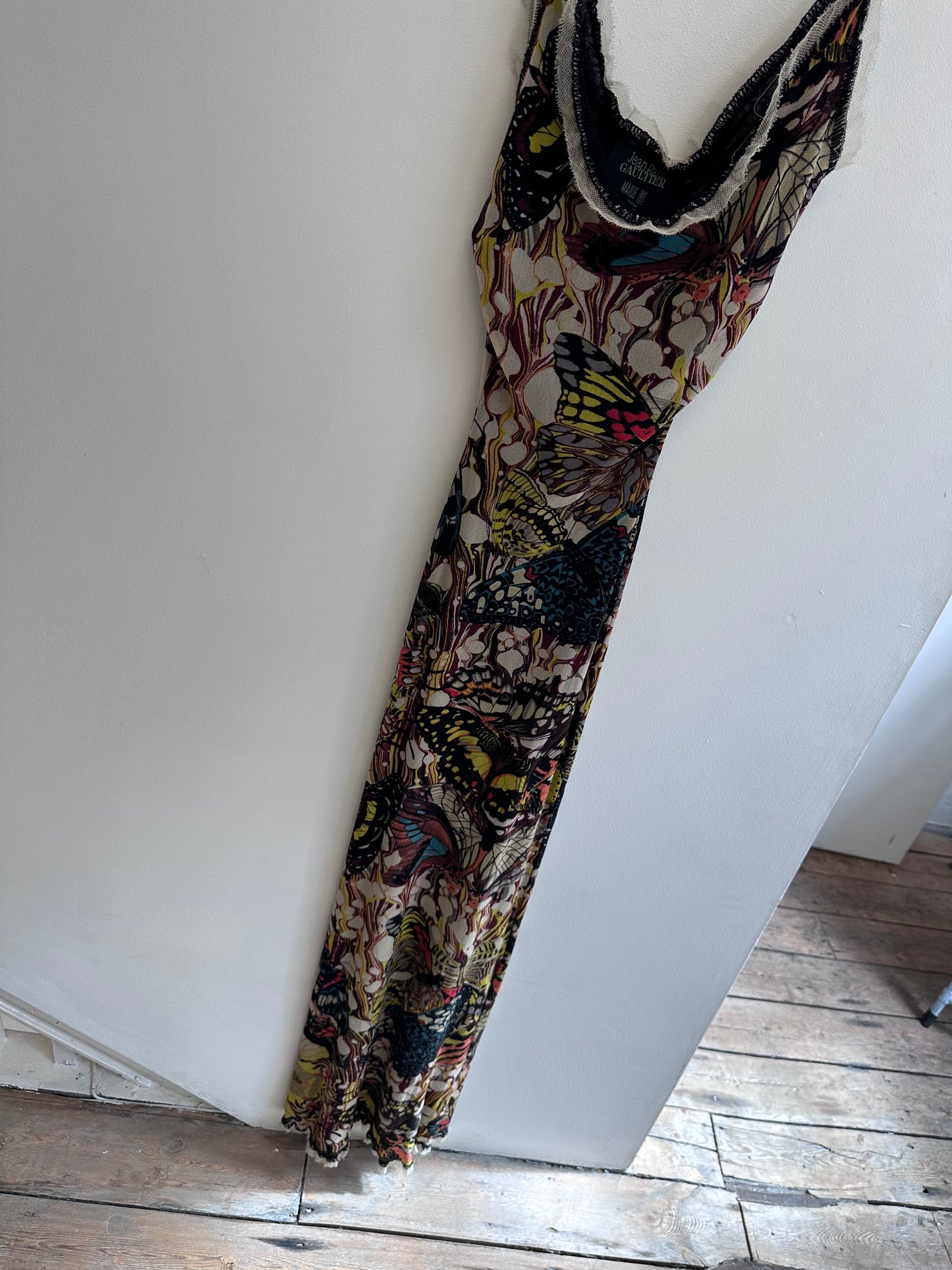 Jean Paul Gaultier Butterfly Maxi Dress with Lace Up