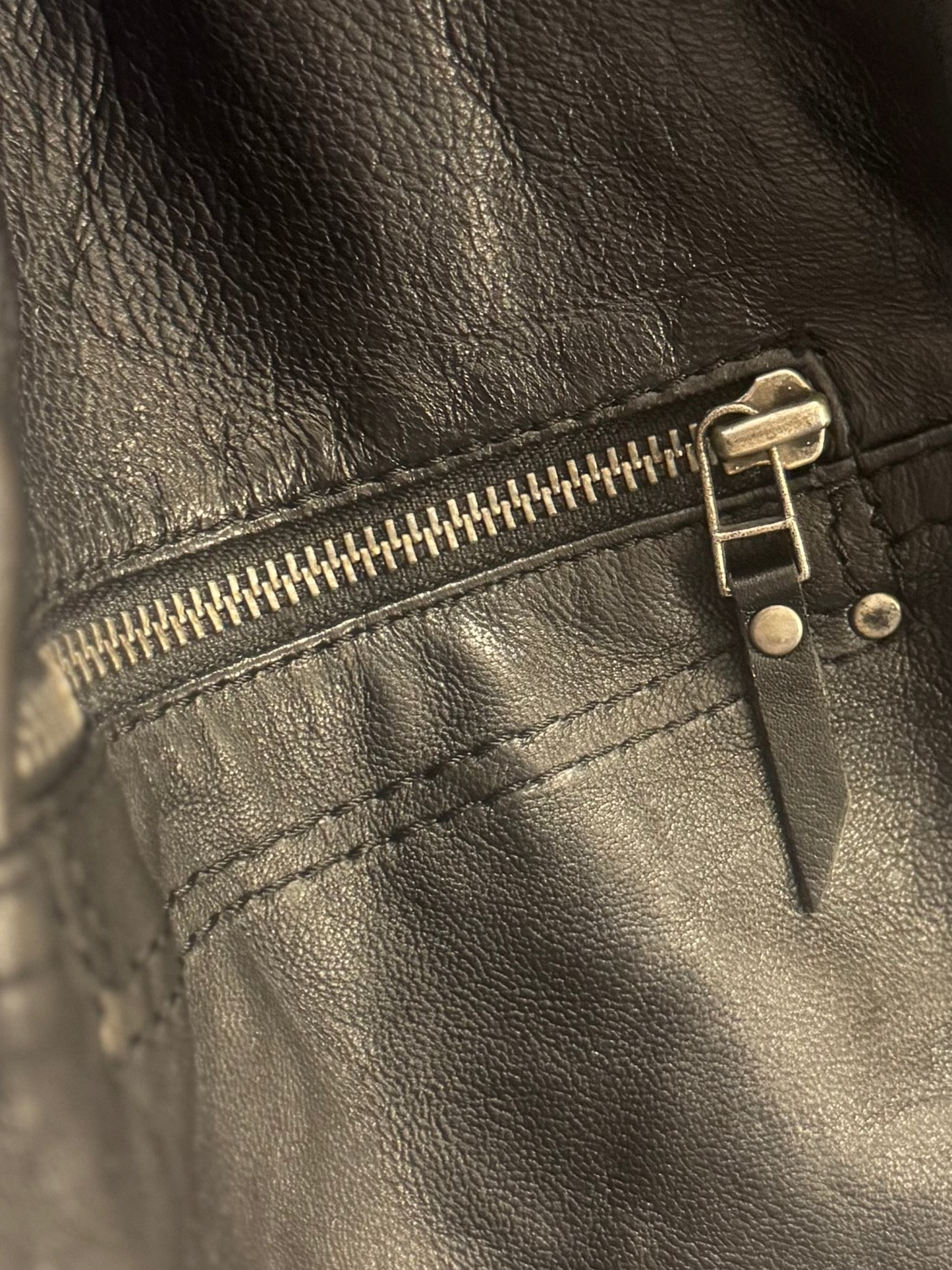 90s Black Leather Moto Jacket