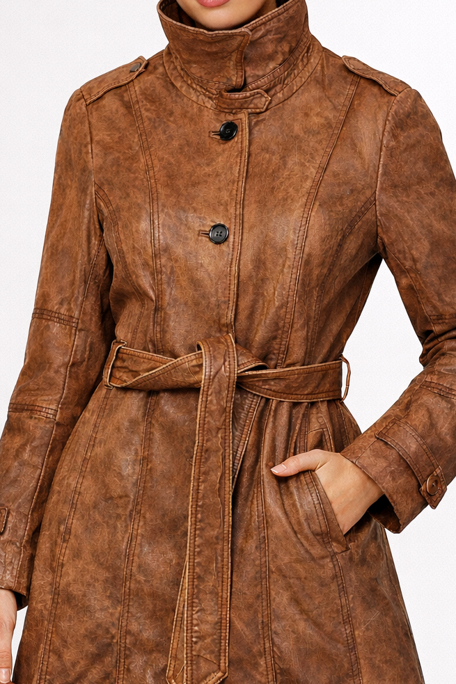 2000s funnel-neck leather jacket