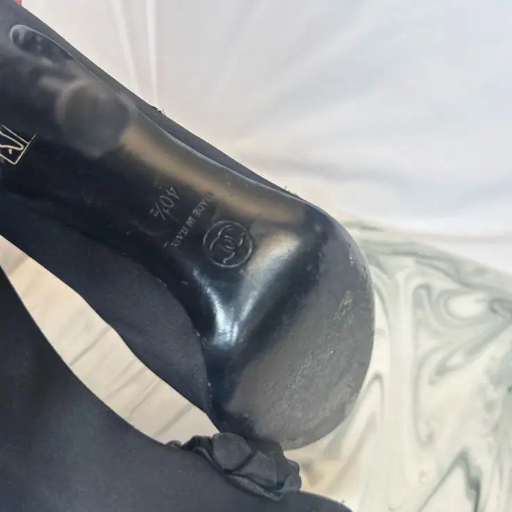 RUNWAY: Chanel Black Satin Heels