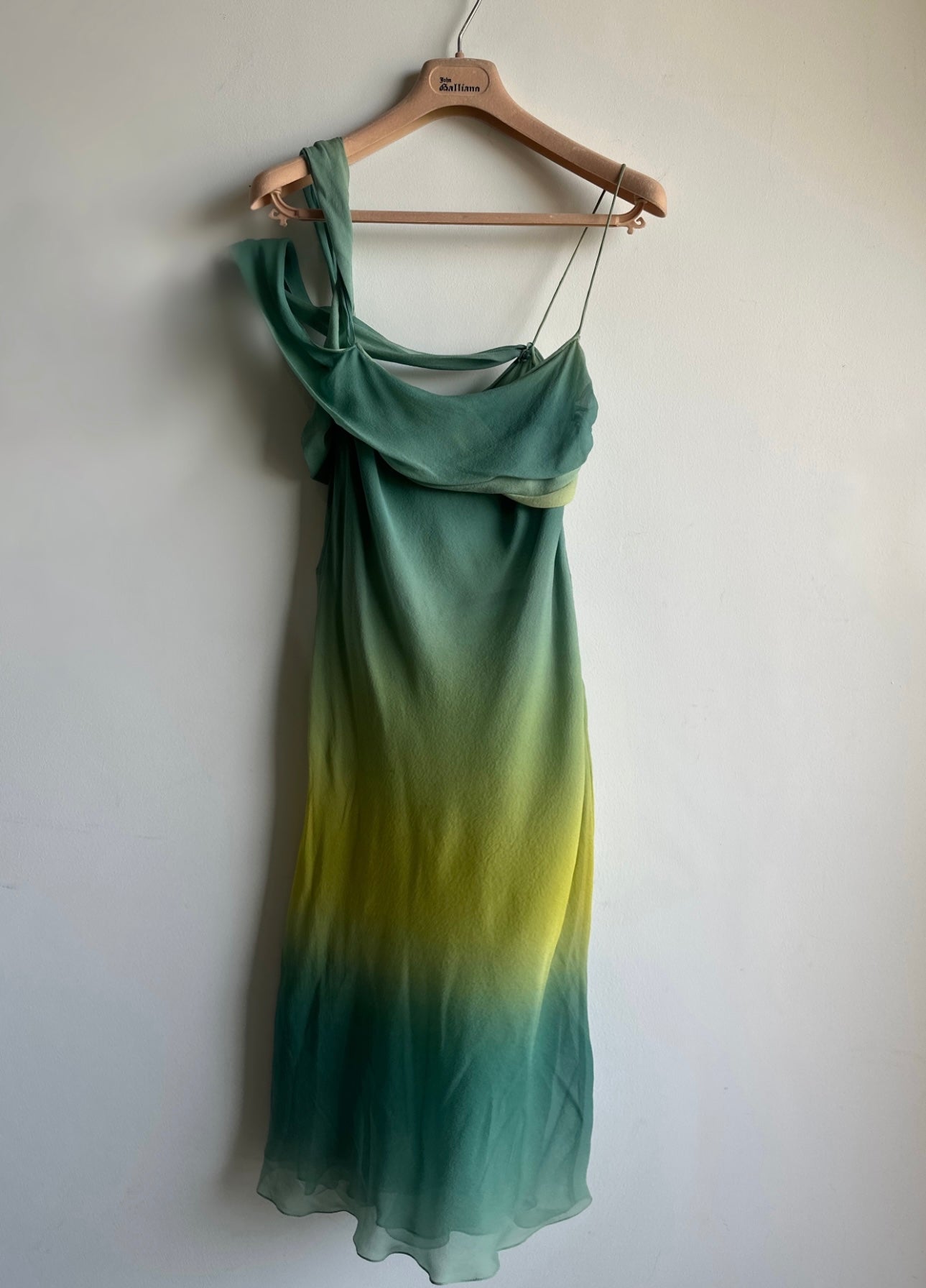 John Galliano SS2003 Asymmetric Ombre Silk Dress