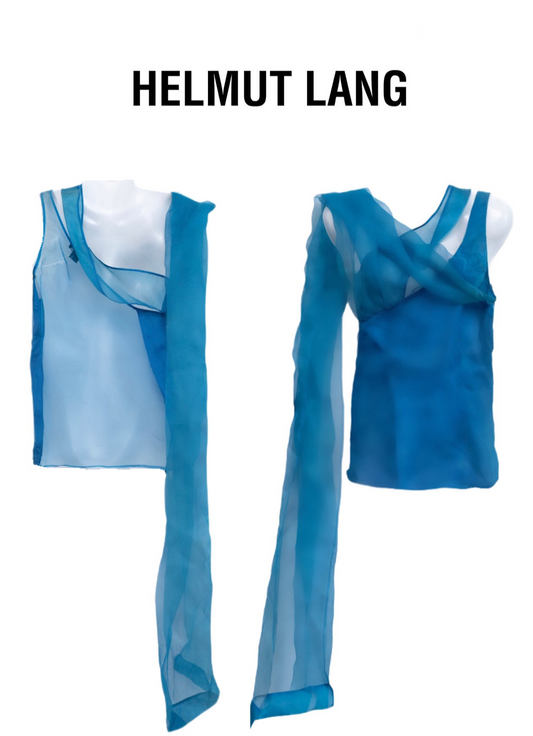 Helmut Lang Draped Organza Top