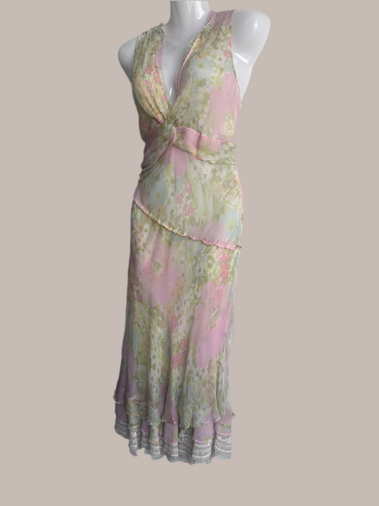 Ermanno Scervino Pastel Floral Midi Dress