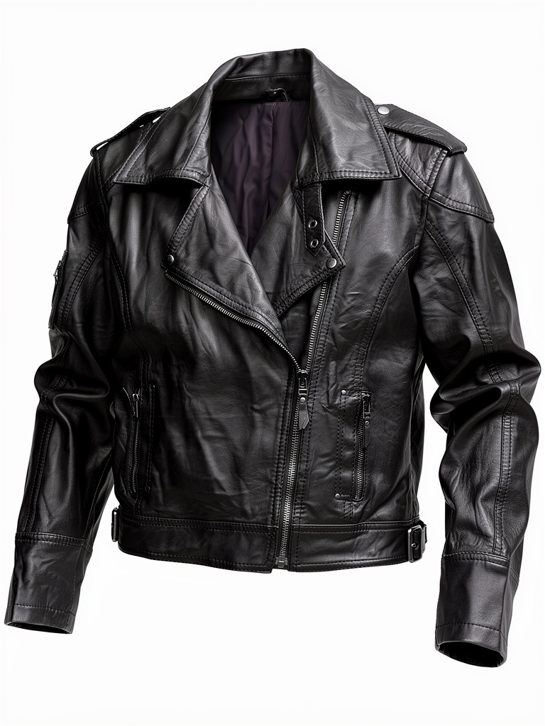 90s Black Leather Moto Jacket