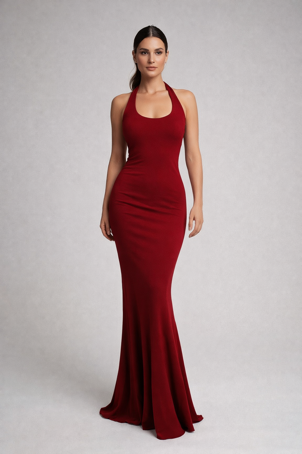 Dolce & Gabbana Red Halter Evening Gown