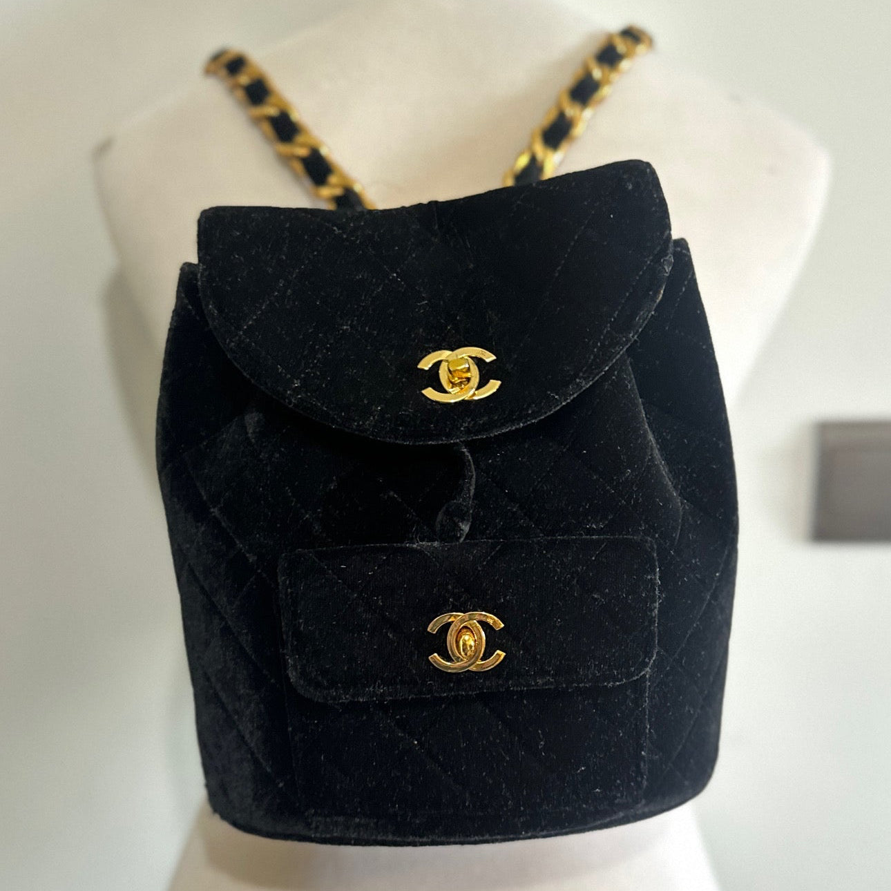 RARE FIND CHANEL 1995 Small Duma Velvet Backpack