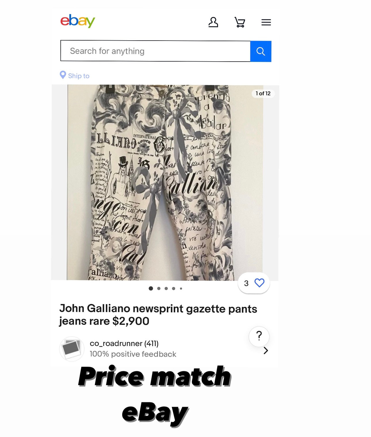John Galliano Journal Gazette Jeans