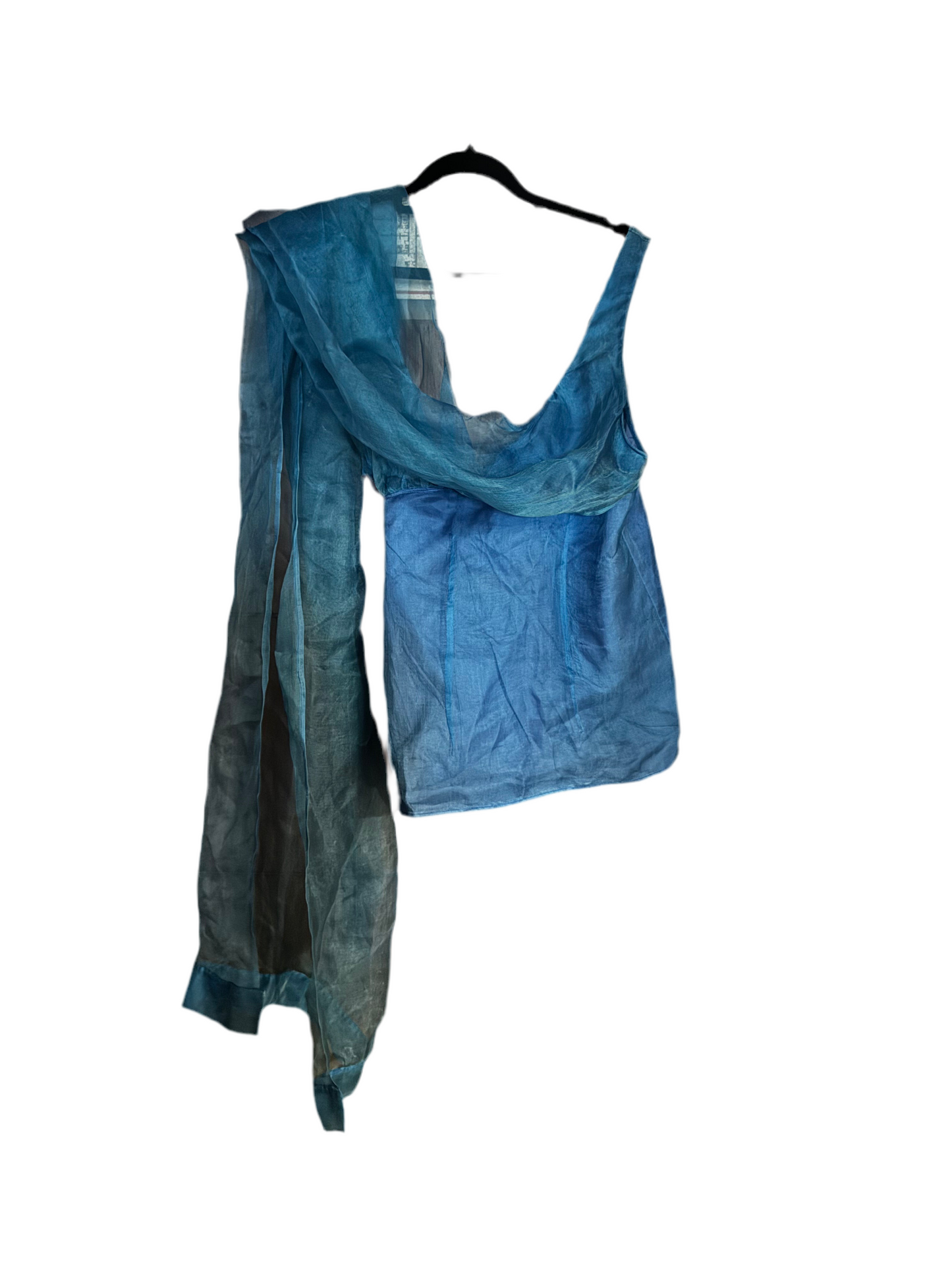 Helmut Lang Draped Organza Top