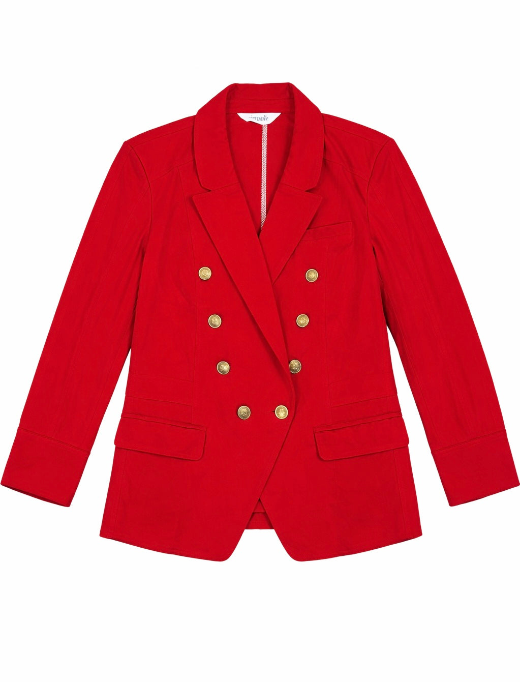 Double-Breasted Blazer with Gold Crest Buttons