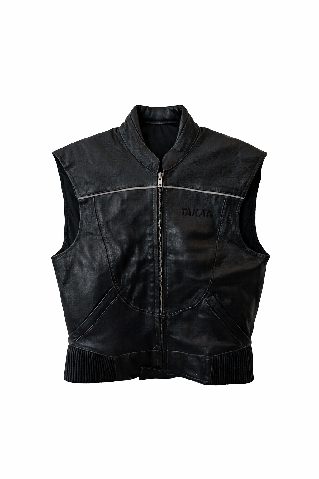 TAKAI Leather Sleeveless Biker Vest