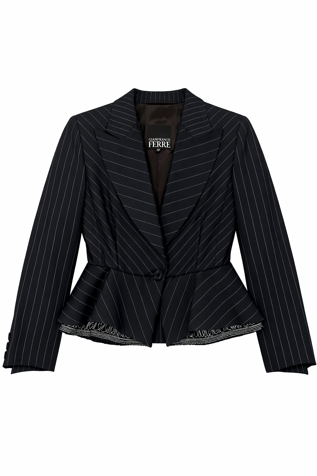 RARE ARCHIVE : Gianfranco Ferré Pinstripe Peplum Tailored Blazer