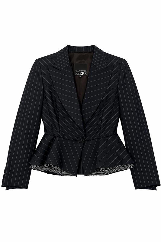 RARE ARCHIVE : Gianfranco Ferré Pinstripe Peplum Tailored Blazer