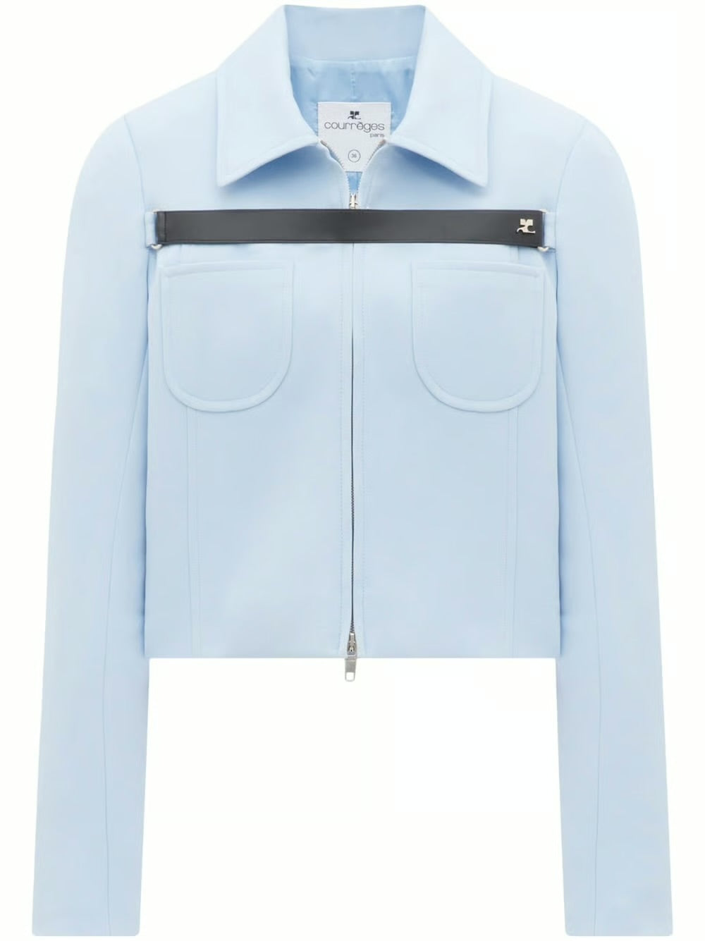 Courrèges Baby Blue Cropped Jacket & Straight-Leg Trousers Set