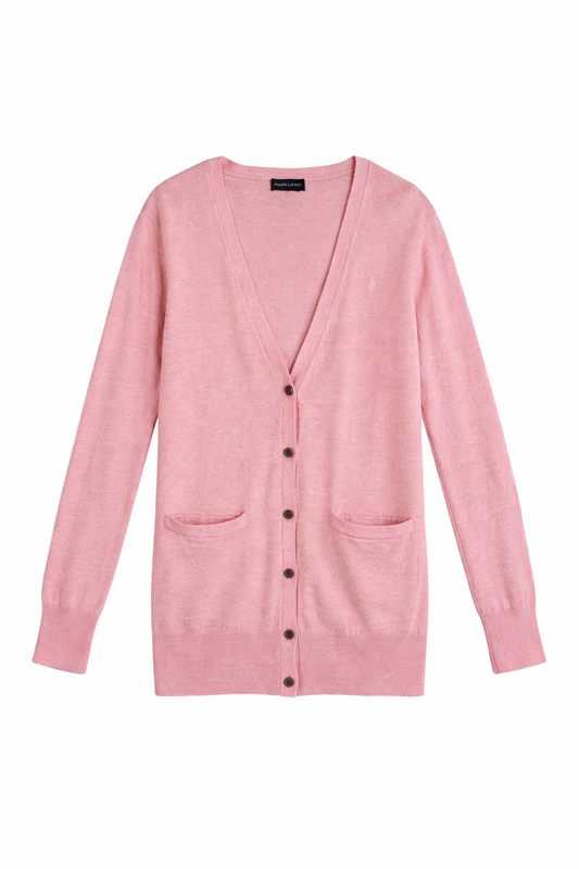 Ralph Lauren 1980s Pink Knit Cardigan