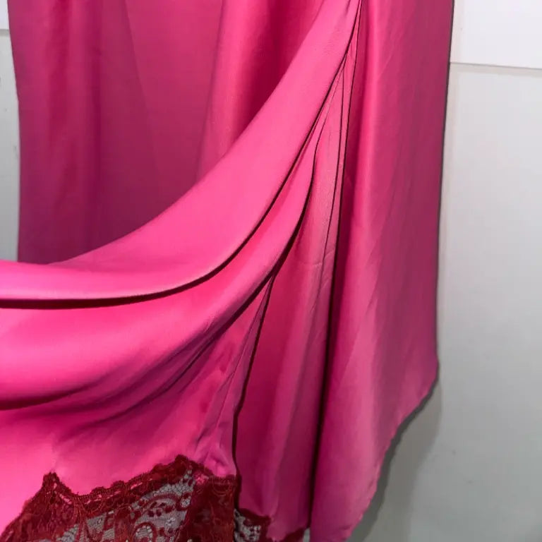 Jean Paul Gaultier Asymmetric Lace-Trim Slip Dress