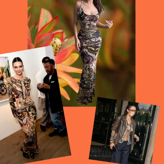 Jean Paul Gaultier Butterfly Maxi Dress with Lace Up