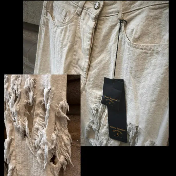 RARE Archival Piece Vivienne Westwood SS91 “Cut and Slash” Runway Jeans