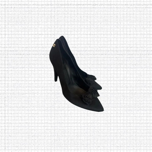 RUNWAY: Chanel Black Satin Heels