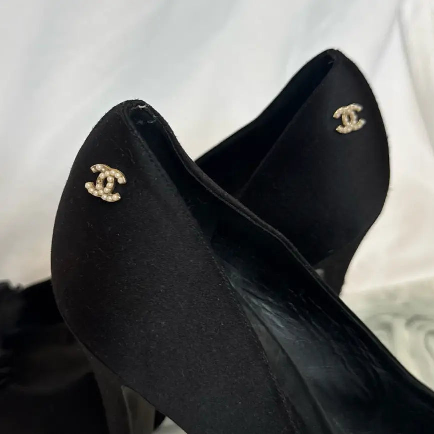 RUNWAY: Chanel Black Satin Heels