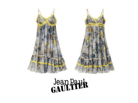Jean Paul Gaultier "Botanical + Insect" Mesh Babydoll Dress