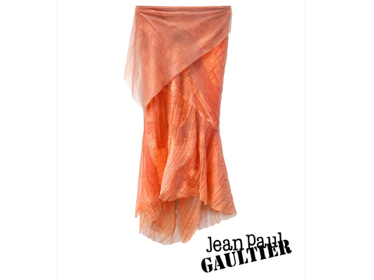 Jean Paul Gaultier Two-Piece Sheer Wrap Skirt Set