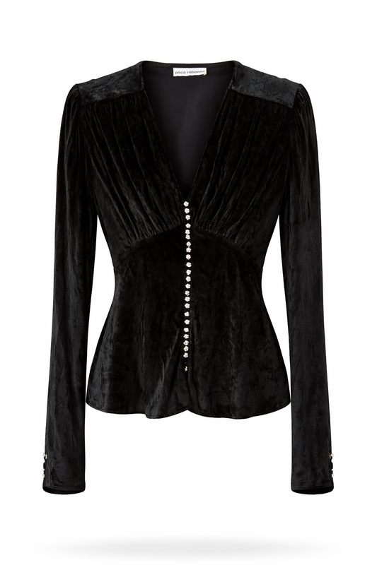 Pacco Rabbane Velvet & Crystal button top