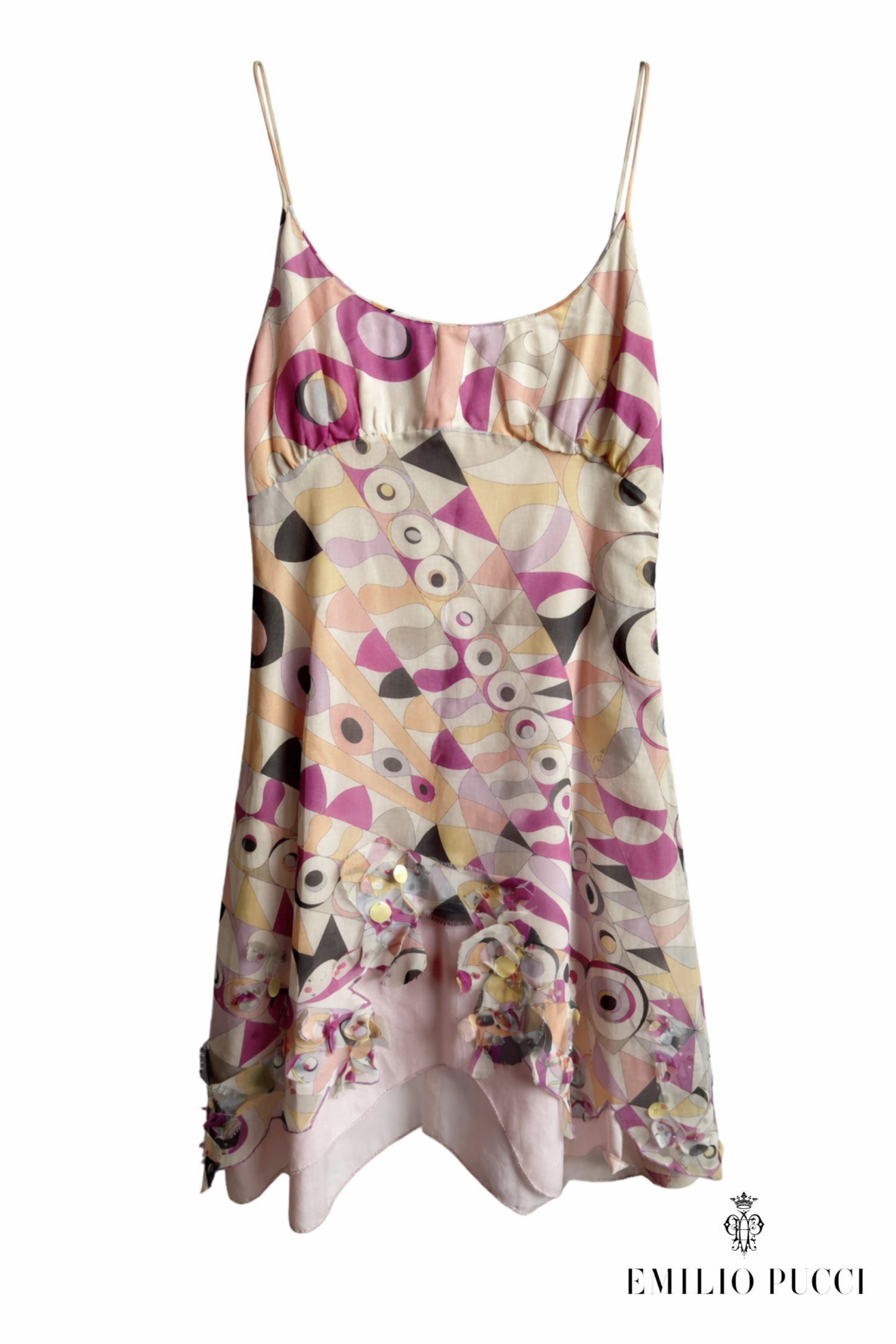 NEW!!! 90s Emilio Pucci Geometric Slip Dress